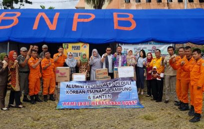 Alumni FE Universitas Lampung ’89 Serahkan Bantuan ke Posko BPBD Pemprov
