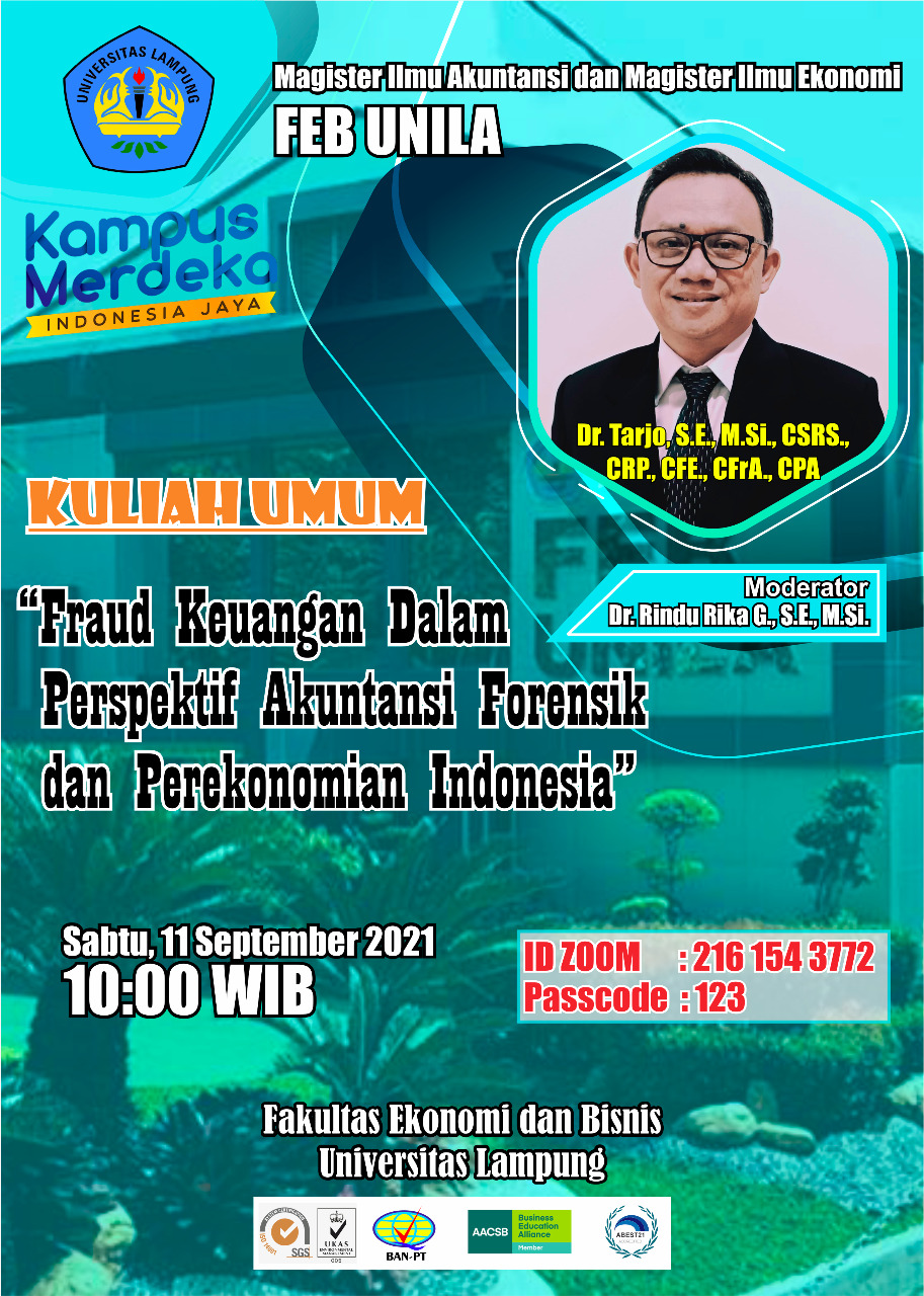 Public Lecture “Financial Fraud in the Perspective of Forensic Accounting and the Indonesian Economy”