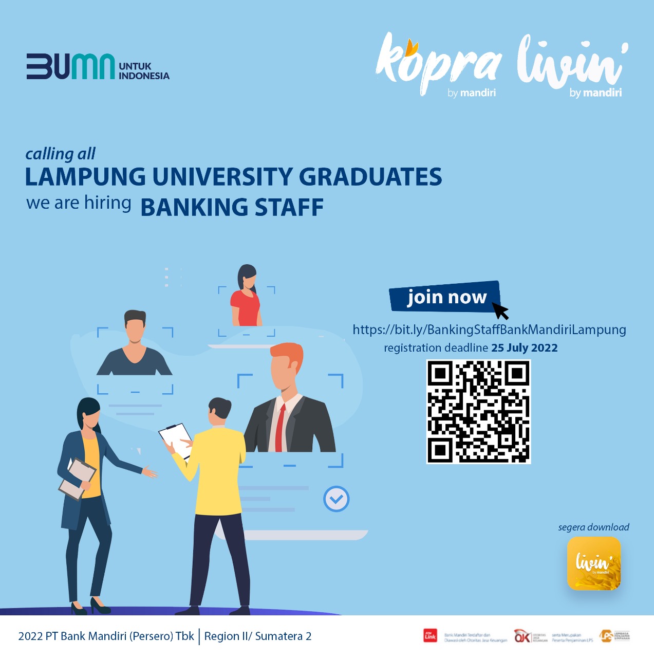 Banking Staff Jobs – University of Lampung 2022
